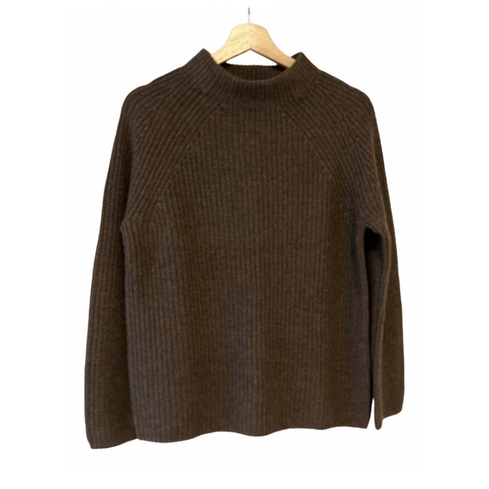 MUJI Brown Yak Wool Blend Stand Collar Sweater